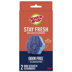 Scotch-Brite Stay Fresh Non-Scratch Scrubbers, Blue, 2 Sponges/Pack (SDA-2)