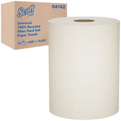 Scott Essential Hardwound Paper Towels, 1-Ply, 12 Rolls/Carton (04142)