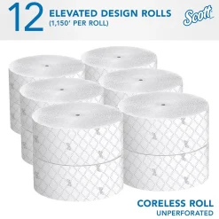 Scott Essential JRT Recycled Coreless Toilet Paper, 2-ply, White, 12 Rolls/Case (07006)