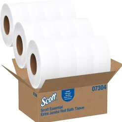Scott Essential 2-Ply Jumbo Toilet Paper, White, 12 Rolls/Carton (07304)