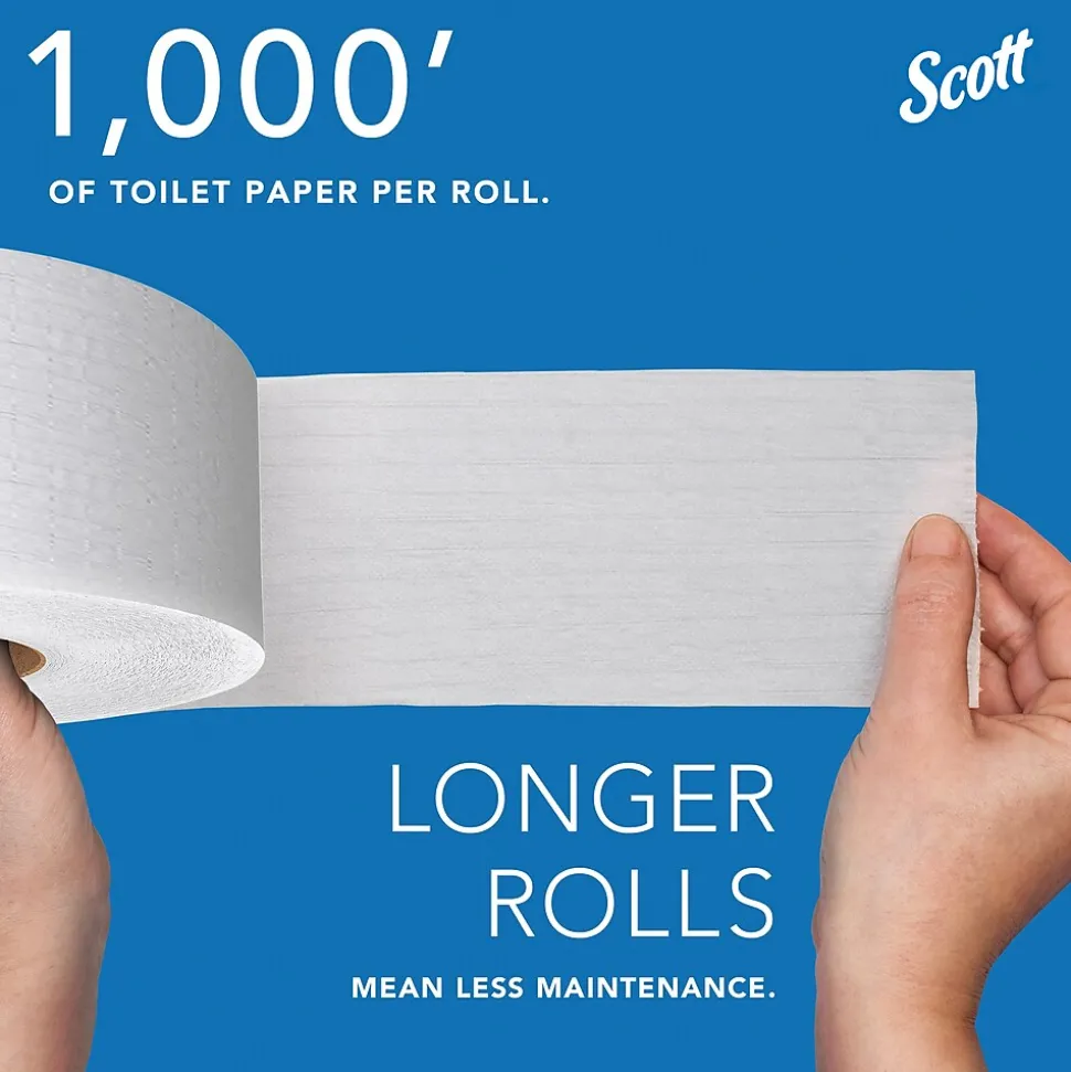 Scott Essential Recycled Jumbo Toilet Paper, 2-ply, White, 4 Rolls/Case (03148)