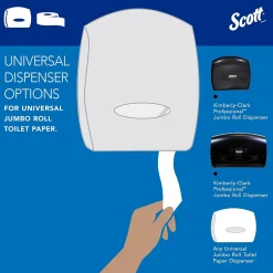 Scott Essential Recycled Jumbo Toilet Paper, 2-ply, White, 12 Rolls/Case (67805)