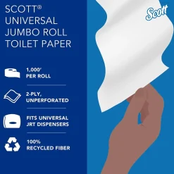 Scott Essential Recycled Jumbo Toilet Paper, 2-ply, White, 12 Rolls/Case (67805)