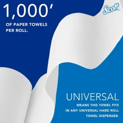 Scott Essential Recycled Hardwound Paper Towels, 1-ply, 1000 ft./Roll, 12 Rolls/Carton (01000)