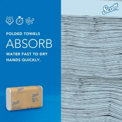Scott Essential Recycled Multifold Paper Towels, 1-ply, 250 Sheets/Pack, 16 Packs/Carton (01807)