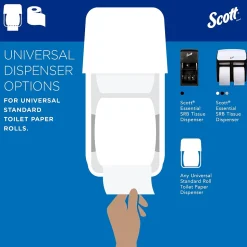 Scott Essential Recycled Toilet Paper, 2-ply, White, 473 Sheets/Roll, 80 Rolls/Case (13217)