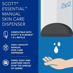 Scott Essential Wall Mounted Hand Soap/Hand Sanitizer Dispenser, Black (KCC 92145)