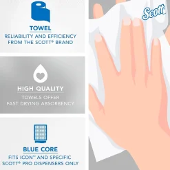 Scott Pro Hardwound Paper Towels, 1-ply, 900 ft./Roll, 6 Rolls/Carton (43959)