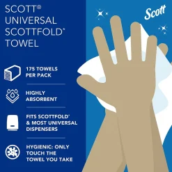 Scott Pro Recycled Multifold Paper Towels, 1-ply, 175 Sheets/Pack (01980)