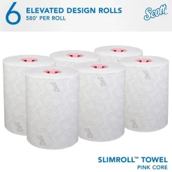 Scott Pro Slimroll Recycled Hardwound Paper Towels, 1-ply, 580 ft./Roll, 6 Rolls/Carton (47032)