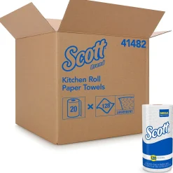 Scott Recycled Paper Towels, 1-ply, 128 Sheets/Roll, 20 Rolls/Pack (41482)