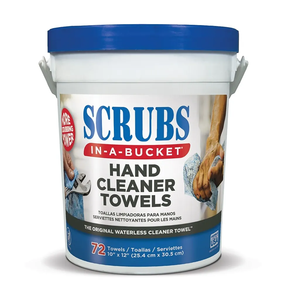 Scrubs SCRUBS Cleaning Towels, 10" x 12", White/Blue, 2.14 lbs., 72 Sheets/Pack, 72 Towels/Pack (ITW42272)