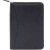 Scully Leather Padfolio with Zipper Closure, Black (5019Z-11-24-F)