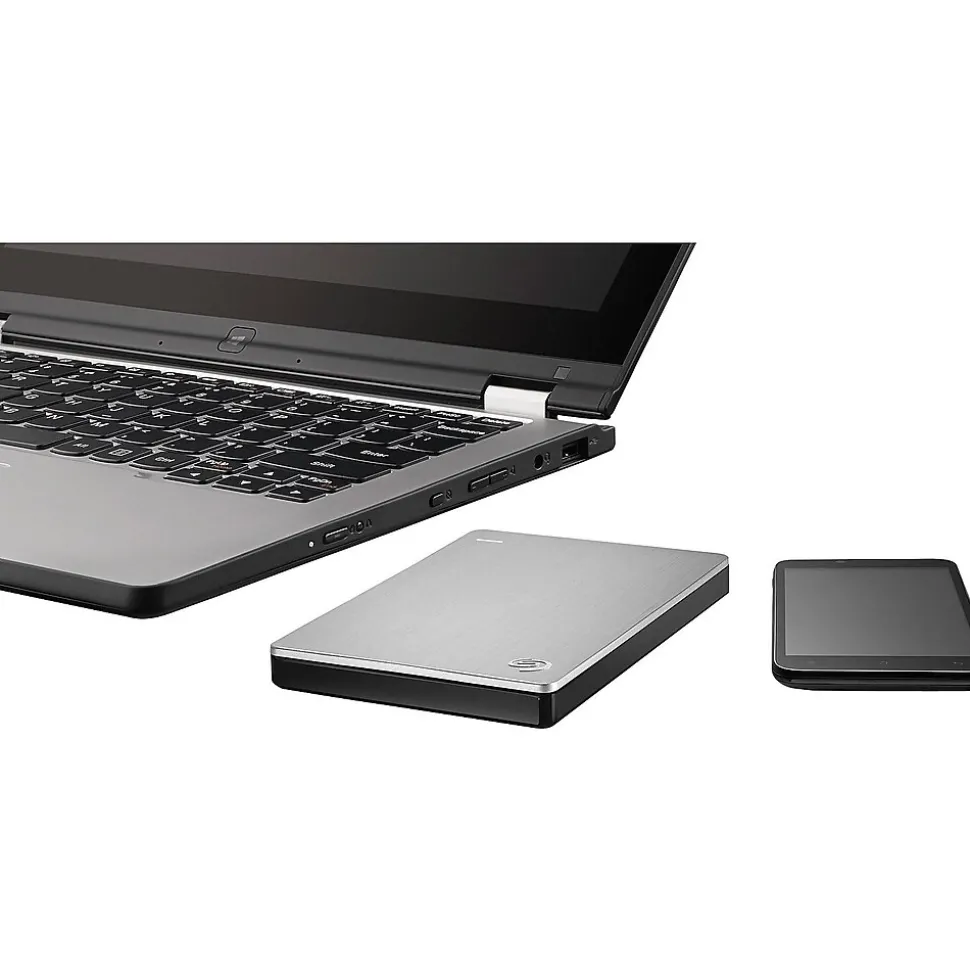 Seagate Backup Plus Slim for Mac 1TB USB 3.0 External Hard Drive, Silver/Black (STDS1000100)