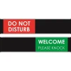 Seco Adhesive Do Not Disturb/Welcome Sliding Sign, 10" x 2", Red/Green (BA110RG)