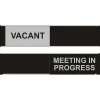 SECO Sliding Sign "Meeting in Progress" 10"W x 2"H Aluminum, Black and White (OF139-255X52)