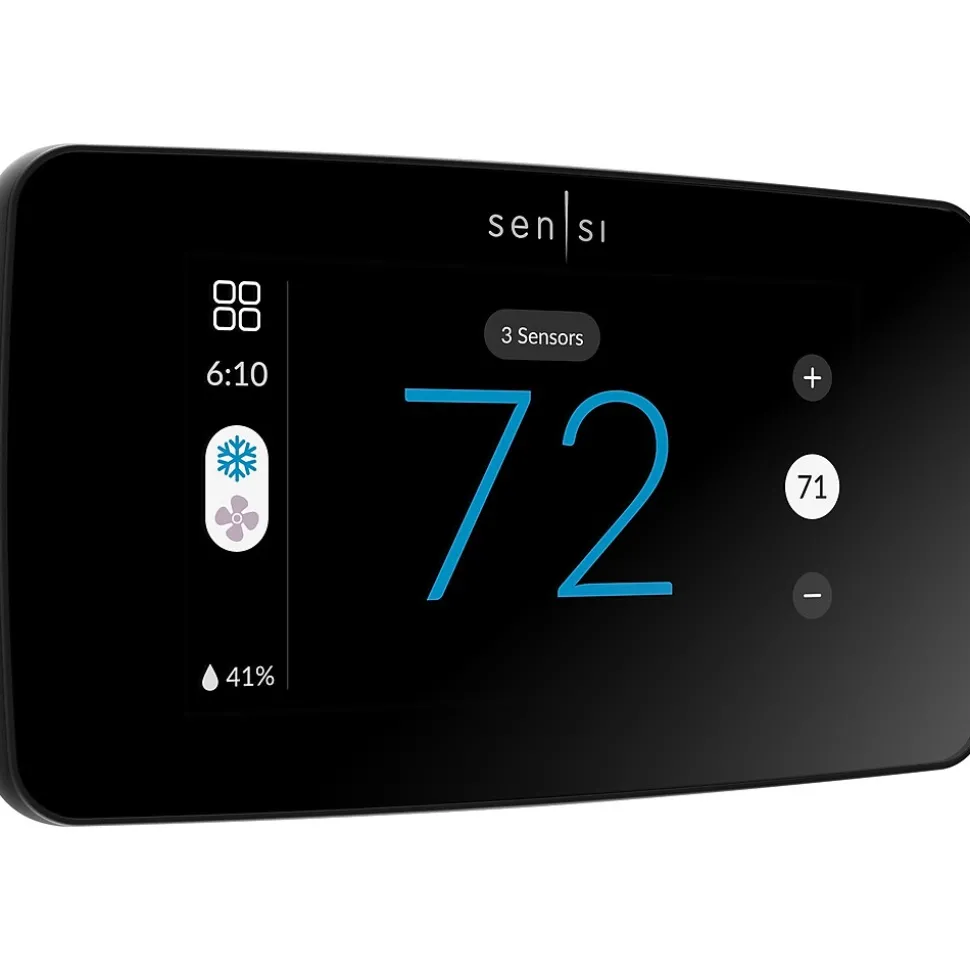 Sensi Touch 2 Smart Programmable Wi-Fi Thermostat, Works with Alexa, Black Beveled Edge (ST76)