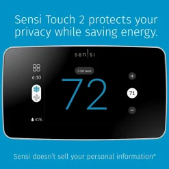 Sensi Touch 2 Smart Programmable Wi-Fi Thermostat, Works with Alexa, White Beveled Edge (ST76W)