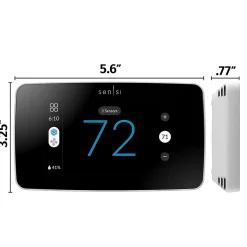 Sensi Touch 2 Smart Programmable Wi-Fi Thermostat, Works with Alexa, White Beveled Edge (ST76W)