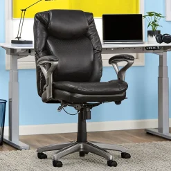 Serta AIR Bonded Leather Executive Chair, Black (CHR200100)