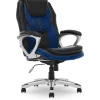 Serta Amplify Ergonomic Faux Leather Swivel Executive Chair, Blue (43673B)