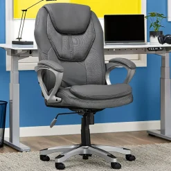 Serta Amplify Ergonomic Faux Leather Swivel Executive Chair, Light Gray (43673C)