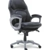 Serta Back in Motion Bonded Leather Executive Chair, Smooth Black (43521OSS)
