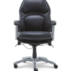 Serta Back in Motion Bonded Leather Executive Chair, Smooth Black (43521OSS)