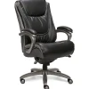 Serta Big & Tall Ergonomic Bonded Leather Swivel Executive Chair, Black/Silver (44951)