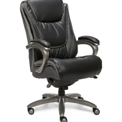 Serta Big & Tall Ergonomic Bonded Leather Swivel Executive Chair, Black/Silver (44951)
