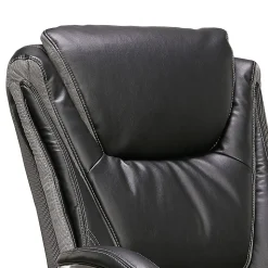 Serta Big & Tall Ergonomic Bonded Leather Swivel Executive Chair, Black/Silver (44951)