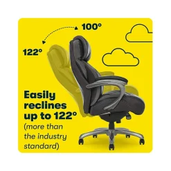 Serta Big & Tall Ergonomic Bonded Leather Swivel Executive Chair, Black (44954)