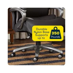 Serta Big & Tall Ergonomic Bonded Leather Swivel Executive Chair, Black (44954)