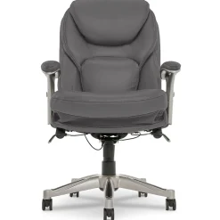 Serta Claremont Ergonomic Faux Leather Swivel Executive Chair with Back in Motion Technology, Gray (44186A)