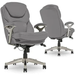 Serta Claremont Ergonomic Faux Leather Swivel Executive Chair with Back in Motion Technology, Gray (44186A)