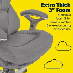 Serta Claremont Ergonomic Faux Leather Swivel Executive Chair with Back in Motion Technology, Gray (44186A)