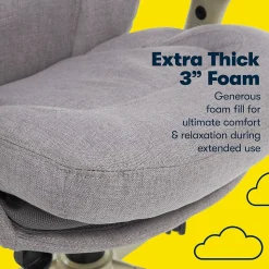 Serta Claremont Ergonomic Fabric Swivel Executive Chair with Back in Motion Technology, Light Gray (44186D)