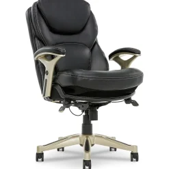 Serta Claremont Ergonomic Leather Swivel Executive Chair with Back in Motion Technology, Black (CHR200006)