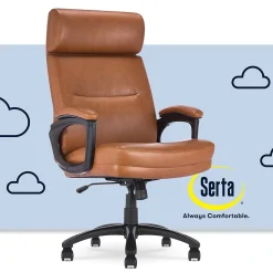 Serta Comfort Big & Tall Ergonomic Bonded Leather Swivel Executive Chair, Cognac (CHR10131D)