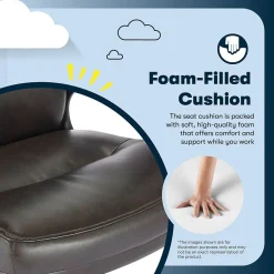 Serta Comfort Big & Tall Ergonomic Bonded Leather Swivel Executive Office Chair, Brown (CHR10131B)