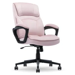 Serta Comfort Classic Ergonomic Velvet Fabric Swivel Executive Chair, Pink (CCHR10005C)