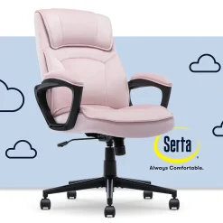 Serta Comfort Classic Ergonomic Velvet Fabric Swivel Executive Chair, Pink (CCHR10005C)