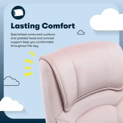 Serta Comfort Classic Ergonomic Velvet Fabric Swivel Executive Chair, Pink (CCHR10005C)