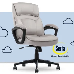 Serta Comfort Classic Ergonomic Velvet Fabric Swivel Executive Chair, Taupe (CCHR10005B)