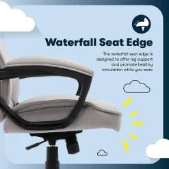 Serta Comfort Classic Ergonomic Velvet Fabric Swivel Executive Chair, Taupe (CCHR10005B)