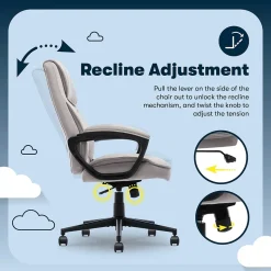 Serta Comfort Classic Ergonomic Velvet Fabric Swivel Executive Chair, Taupe (CCHR10005B)