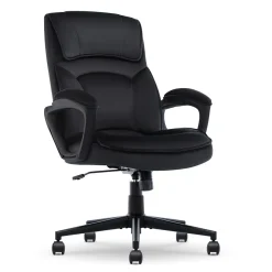 Serta Comfort Classic Ergonomic Velvet Fabric Swivel Executive Chair, Black (CCHR10005D)