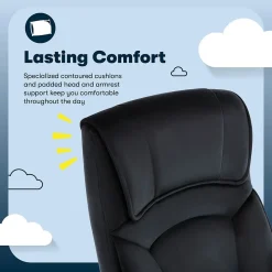 Serta Comfort Classic Ergonomic Velvet Fabric Swivel Executive Chair, Black (CCHR10005D)