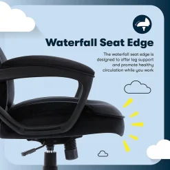 Serta Comfort Classic Ergonomic Velvet Fabric Swivel Executive Chair, Black (CCHR10005D)