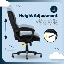 Serta Comfort Classic Ergonomic Velvet Fabric Swivel Executive Chair, Black (CCHR10005D)